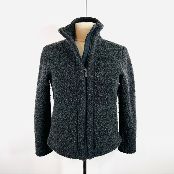 Nau Randygoat Black Charcoal Shearling Zip-Up Jacket - Picture 3 of 12
